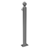 Ornamental bollard | Series 478B | � 76 mm | stationary, to be fixed by plugswith base plate 100 x 150 mm | without lock | with 1 eyelet